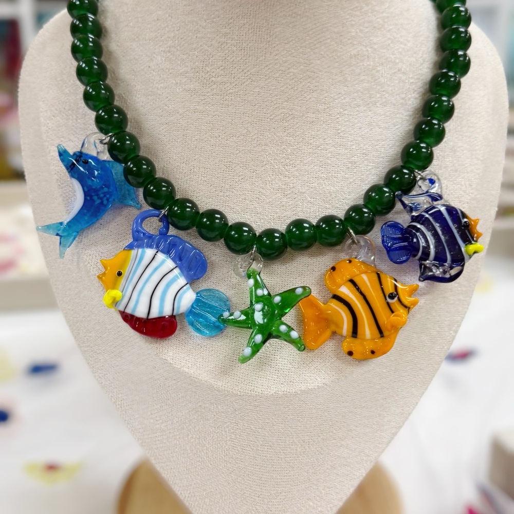 Colorful Fish Beaded Necklace